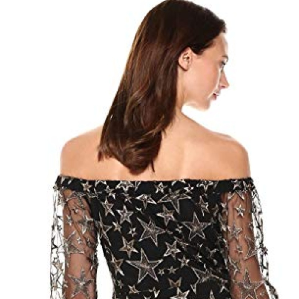 NWT Sam Edelman Star Embroidery Off Shoulder Dress - Picture 2 of 4